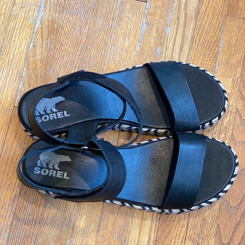 Sorel Cameron Platform Sandals Size 9.5 Black - Picture 8 of 14